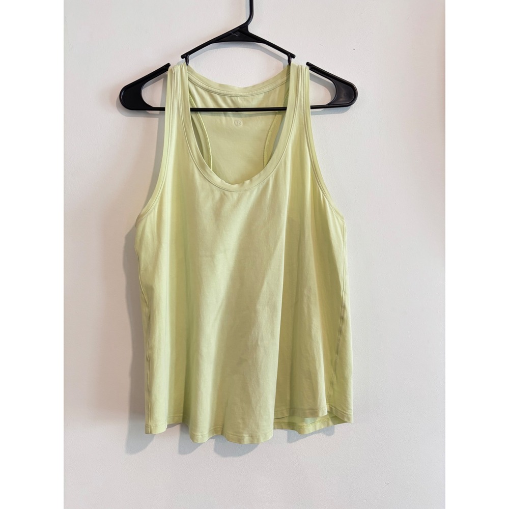Lululemon Love Tank Top Women 6 Lime Green Pima Cotton Racerback